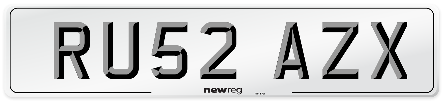 RU52 AZX Number Plate from New Reg